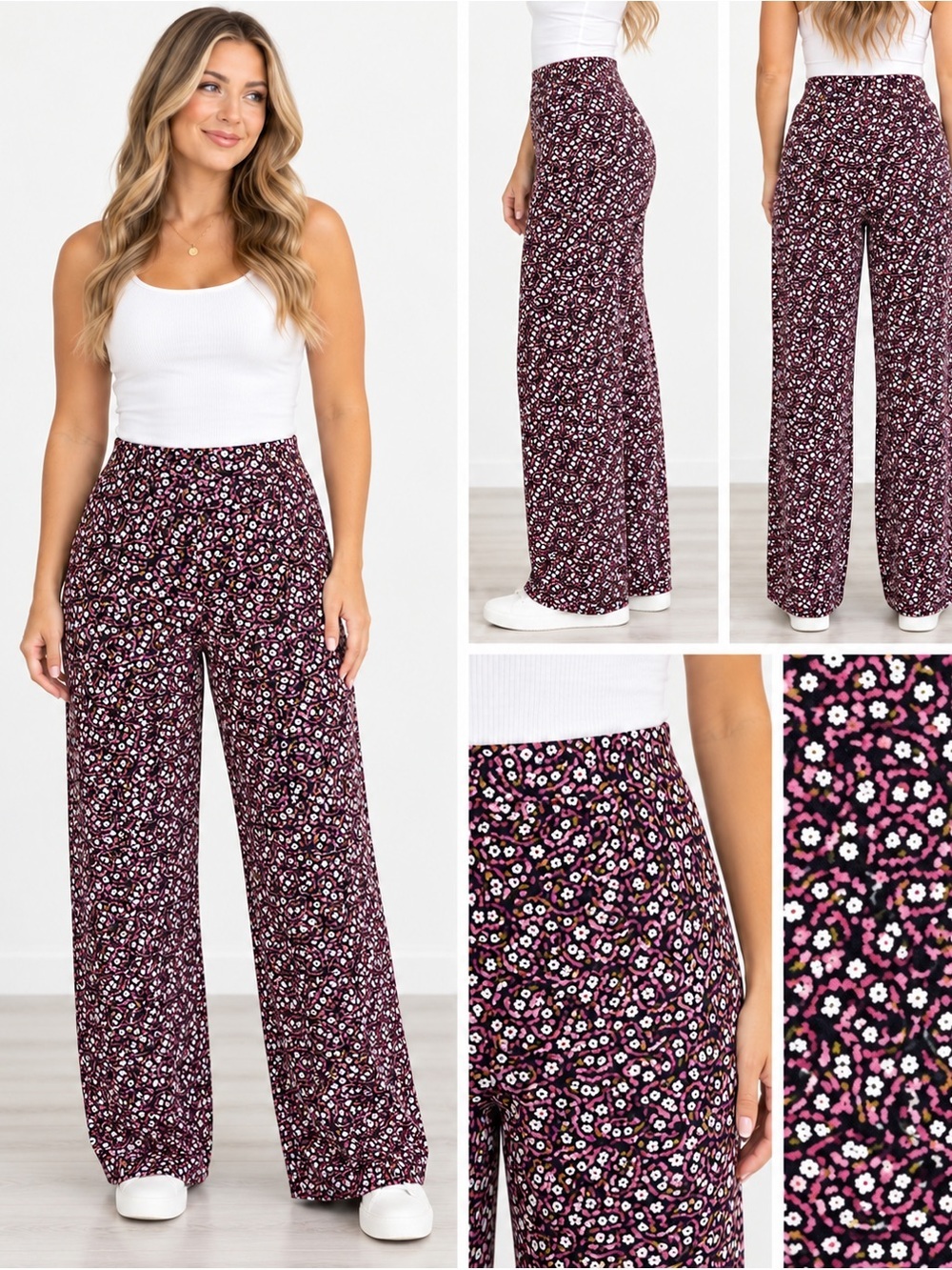 Boden Westborne Navy/Pink Floral Jersey Pants size 4P